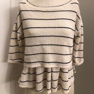 Knit Peplum Bow Blouse